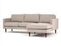 Divano angolare in tessuto 245×160×86 cm - beige e marrone - con chaise longue
