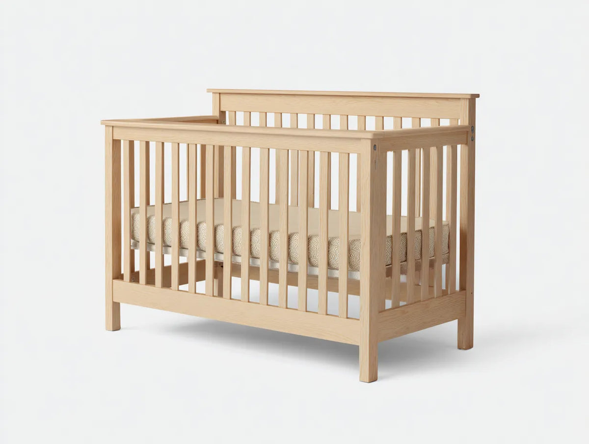 Culla da camera da letto 138×76×104 cm - legno chiaro - design lineare con sponde aperte