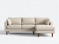 Divano angolare in tessuto 248×162×87 cm - beige e marrone - con chaise longue