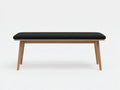 Panca da camera da letto 150×42×46 cm in tessuto nero e legno marrone - stile minimalista imbottito