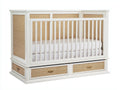 Culla in legno 140×78×110 cm - bianco e beige - con vano contenitore