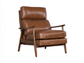 Poltrona reclinabile in similpelle e legno 78×88×96 cm - marrone - stile rétro