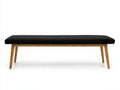 Panca da camera da letto 150×45×48 cm in tessuto nero e legno marrone - stile minimalista imbottito