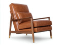 Poltrona Reclinabile 82×90×94 cm - pelle marrone e legno marrone - design rétro moderno per soggiorno