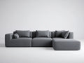 Divano angolare in tessuto 292×168×78 cm - grigio - modulare con chaise longue