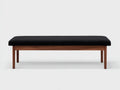 Panca 120×40×45 cm - tessuto nero e legno marrone - stile moderno per camera da letto