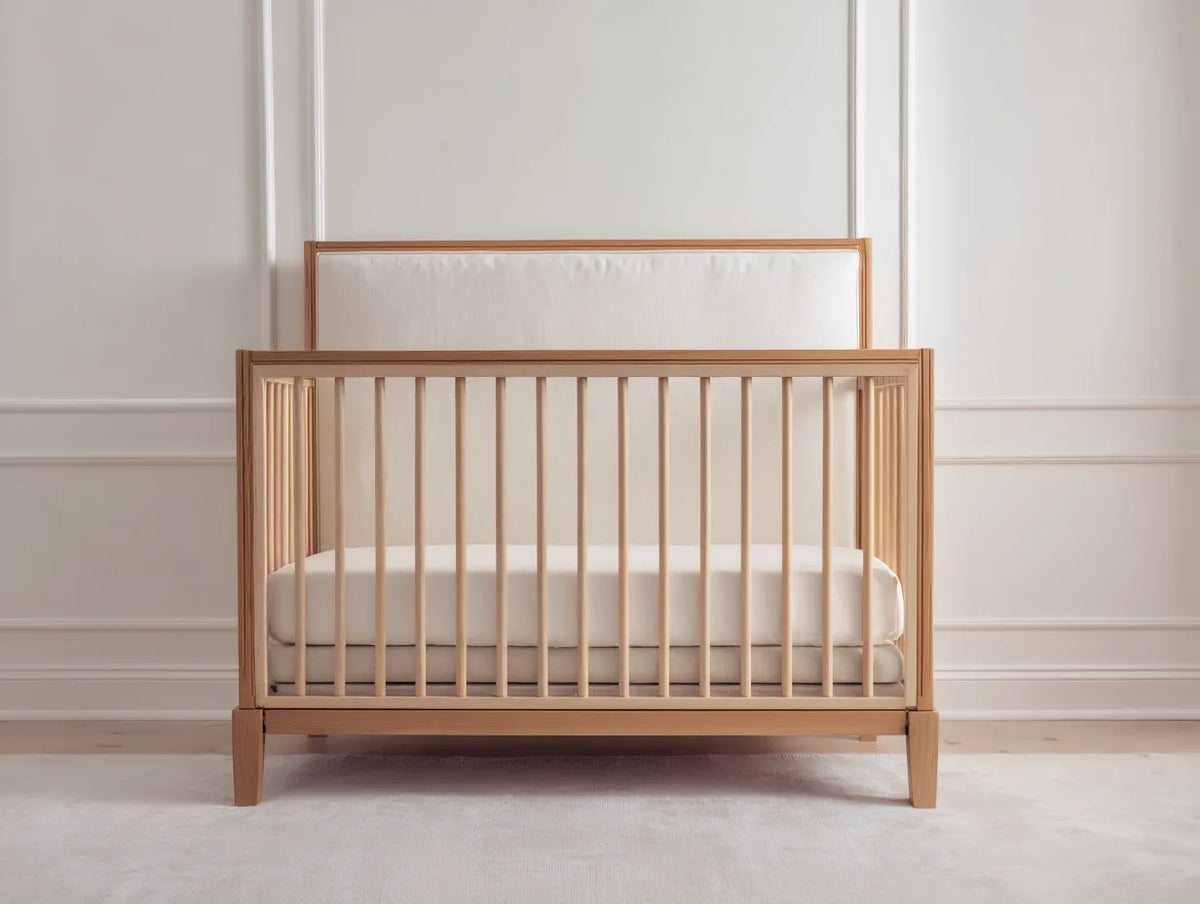 Culla 128×72×96 cm - legno naturale e tessuto bianco - design moderno per camera da letto