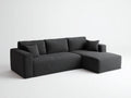 Divano angolare da soggiorno 260×170×82 cm - tessuto grigio scuro - stile moderno con chaise longue