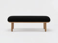 Panca 140×42×46 cm - tessuto nero e legno naturale - design moderno per camera da letto